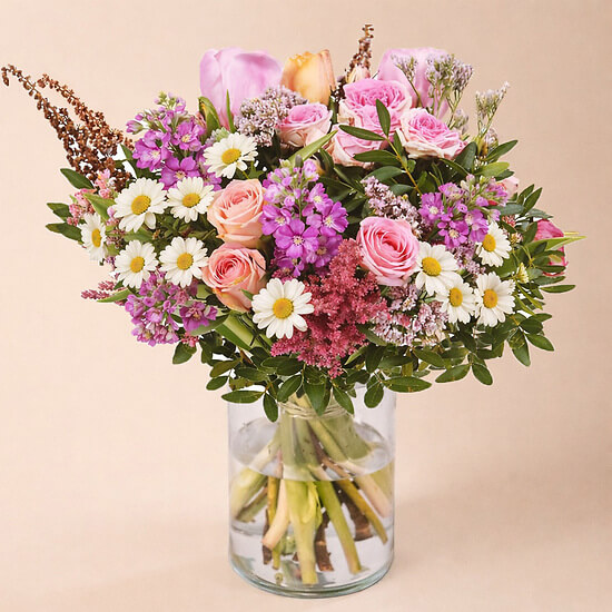 Surprise – bouquet coloré saisonnier, livraison fleurs Valais